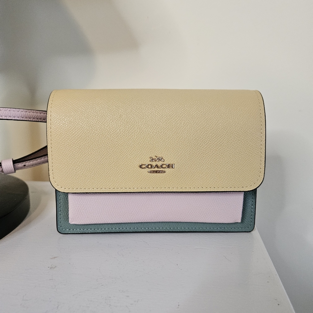 Coach Klare Crossbody Or Belt Bag Colorblock Foldover  NWOT 2021 Leather